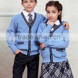 High Quality Sky Blue Customize Cardigan Beautiful School Uniform thumbnail-4
