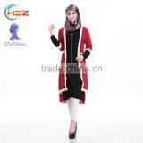 Zakiyyah 33134 Best -selling Wholesale Moroccan Round Collar Dresses Front Open Abaya With Geometry Printed Kaftan Abaya Dubai thumbnail-2