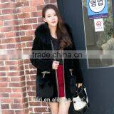 Winter Women's Long Natural Real Wool Sheep Shearling Coat Plus Size Jacket With Hood Genuine Fox Fur Pockets thumbnail-2