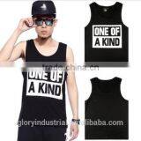 2015 Wholesale Black Printed Men Gym Tank Tops in Bulk thumbnail-1