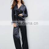 Customize Ladies Luxury Satin Long Leg Pyjama Set, Sleepwear Pajamas for Women thumbnail-1