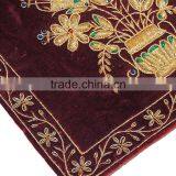 Beautiful Indian Couch Pillow Gold Zardozi Embroidered Unique Decorative Cushion thumbnail-4
