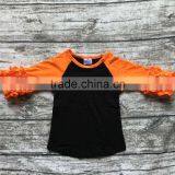 Free Shipping Girls Clothes O-neck Baby Girls Kids Icing Ruffle Raglan Tops Shirts Girls Casual Tops Fall Autumn Top T-shirt thumbnail-4