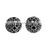 Zinc Based Alloy Spacer Beads Round Antique Silver Filigree thumbnail-3