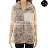 Wholesale Frosted Tip Heathered Zip Sherpa Woman Vest thumbnail-4
