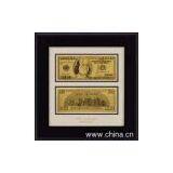USA Gold Banknote Two Side Wooden Frame thumbnail-1