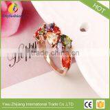 High Quality New Design Alloy Rose Gold Geometric Zircon Ring Wedding Colorful Crystal Rings Jewelry For Women thumbnail-3