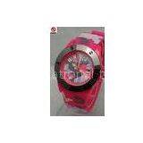 Pink / Red Army Camouflage Silicone Ice Watch Chinese / Japan Movt OEM / ODM