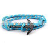 Men Beaded Charm Wrist Band Anchor Bracelet thumbnail-5