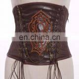 Steampunk Soft Bone Corset With Key-hole Patch and Bronze Key Pendant thumbnail-1