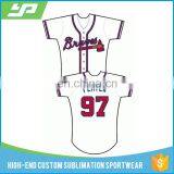 High quality custom short sleeve sublimation blank baseball jersey