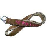 Custom PU Leather High Quality Medal Lanyard Microfiber Strap With Embroidery Logo thumbnail-2