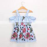 Girl Flower Applique Spaghetti Strap Dress Baby Summer Dress For Kids thumbnail-3