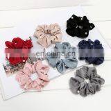 Women Pearl Elastic Rubber Bands Headwear Headband Girls Scrunchies Solid Silk Hair Tie Rope Ring Hair Accessories Free Shipping thumbnail-2