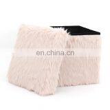 New Design Plush Folding Stool Storage Stool Ottoman With Storage thumbnail-5