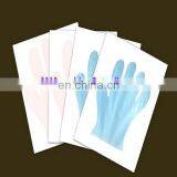 Pe/cpe/eva Glove With Paper Two Gloves Attached on Paper for Hair Dye Glove Making Machine