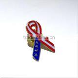 Vintage Patriotic Stars & Stripes American Flag Ribbon PIn Brooch Tie Lapel Pin thumbnail-2