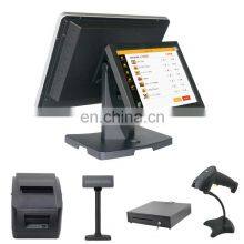 17-дюймовая электронная двухэкранная сенсорная кассовая система Android для банковского обслуживания и продуктового магазина с квадратным окном POS