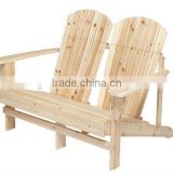 unfinished Adirondack Bench double wood chair