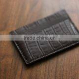 High Quality Wholesale Handmade Black Color Genuine Real Crocodile Alligator Skin Leather Credit Card Holder Purse Pocket Wallet thumbnail-3