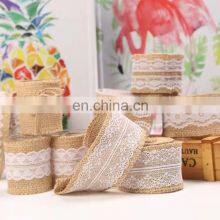 Wholesale Jute Burlap Lace Ribbon Hemp Roll Clothe thumbnail-3