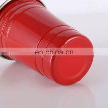 Brand New Logo Drinking Metal 16oz Party Red Custom Reusable Stainless Steel Beer Pong Cups thumbnail-5