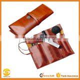 Retro Bandage Synthetic Leather Pen Bag Pencil Case Makeup Pouch,Leather Makeup Cosmetic Roll