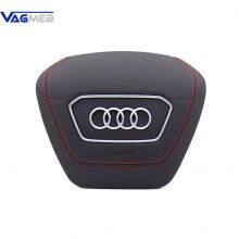 For Audi A6 C8 Alcantara Leather Steering Wheel Airbag Cover Trim Cover White/Black/Red Stitching thumbnail-2