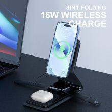 3-in-1 Multi Wireless Mobile Phone Foldable Magnetic Wireless Charger for IPhone thumbnail-4