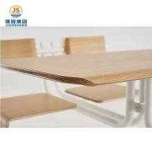4 Seat Dining Cafeteria Tables And Chair Set Wood School Dining Hall Canteen Table And Chair thumbnail-4