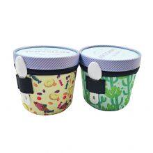 Custom Print Waterproof Iced Cream Pint Glass Neoprene Insulator Ice Cream Holder With Elastic Loop Spoon Holder