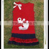 Silver Anchor Sticker Shorts Outfits Summer Custom Baby Girls Handmade Smocked July 4th Design Clothing Sets thumbnail-1