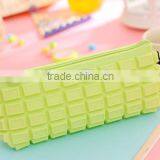 Osini Custom Silicon Rubber Products Pencil Case Plain Color Waterproof Chocolate Silicone Zipper Pencil Case thumbnail-3