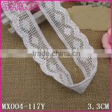 Fashion Side Big Wave 1.35" Cheap Creamy White Crochet Thread 100% Cotton Hood Trim