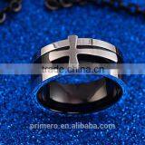 New Black Color Detachable Cross Titanium Stainless Steel Male Ring For Men Fine Jewelry thumbnail-4