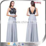 OEM Adult Fashion Deep V Back Lace and Satin Maxi Evening Dress Woman                        
                                                                Most Popular