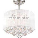 MX5140-White 2015 New Ceiling Lamp Fabric Shade With Crystal
