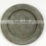 Round Plastic Plate W/Antique Grey