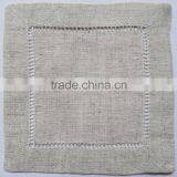 Hemstitch Linen Cocktail Napkins Natural thumbnail-3