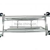 Adjustable Double Rail Rolling Garment Rack Clothing Rack Drying Rack Hanging Rack, Chrome Finish thumbnail-4