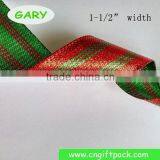 1-1/2" Cheap Outdoor Wired Fabric Christmas Ribbon thumbnail-6