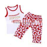 Wholesale Black Tank Top and Red Sequin Skirt With Matching Headband Baseball Girl Sport Wear thumbnail-6