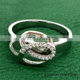 Silver Tone Zircon Stainless Steel Ladies Ring Designs thumbnail-3