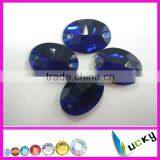 Highest Quality Sew-on Crystal Beads Number 3063# Oval Shape Sapphire Color for Garment thumbnail-1