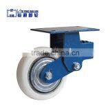 5, 6 Inches Locking Spring Shock Absorption Polyurethane Caster Wheel, Black Rubber Caster Wheel, White pu Caster Wheel thumbnail-1