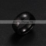 R-127 8mm Genuine Titanium Men's Ring Carbon Fiber Rings/ Carbon Fiber Steel Ring thumbnail-3