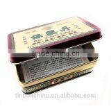 Food Grade Empty Rectangular Small Hinged Tin Medicine Box