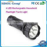 4 LED Rechargeable Household Flashlight Torch Light thumbnail-1
