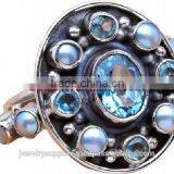 Lively Rainbow Moonstone Jewelry Manufacture Sterling Jewellery Rings thumbnail-3