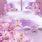 2014 3d new flower design, reactive printed 100% cotton comforter wholesale 4pcs bedding set